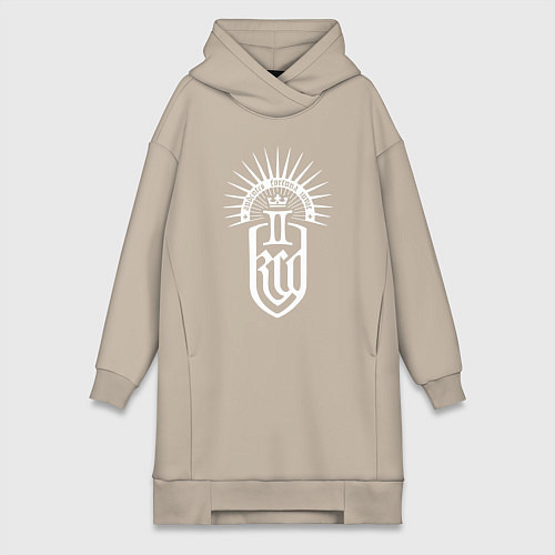 Женская толстовка-платье Kingdom come 2 - белый / Миндальный – фото 1