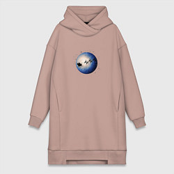 Женская толстовка-платье Санта на оленях - темный