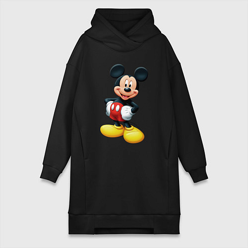 Женская толстовка-платье Микки - мышь / Черный – фото 1
