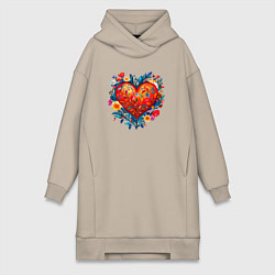 Женская толстовка-платье Моё сердце