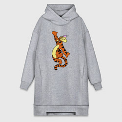 Женское худи-платье Винни пух - тигра, цвет: меланж