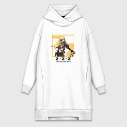Женское худи-платье Гашетка - Zenless Zone Zero, цвет: белый