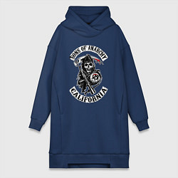 Женское худи-платье Sons of anarchy - logo, цвет: тёмно-синий