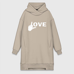 Женское худи-платье Love - fuck, цвет: миндальный
