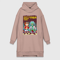 Женское худи-платье Mortys boxing team - ai art fantasy, цвет: пыльно-розовый
