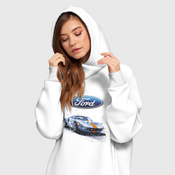 Женское худи-платье Ford motorsport - sketch, цвет: белый — фото 2