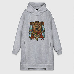 Женская толстовка-платье Русский медведь