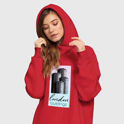 Женское худи-платье Строения Лондона, цвет: красный — фото 2