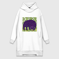 Женская толстовка-платье Медведь в березовом лесу