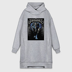 Женская толстовка-платье Metallica thrash metal style - wolf
