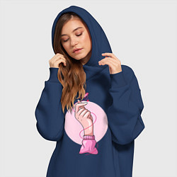 Женское худи-платье Сердечко, цвет: тёмно-синий — фото 2