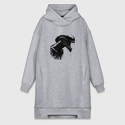Женская толстовка-платье Мощный ксеноморф / Меланж – фото 1