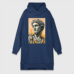 Женская толстовка-платье Арт с античным портретом