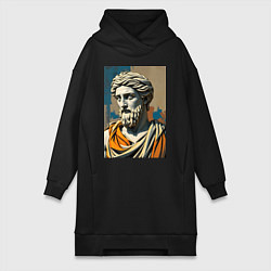 Женская толстовка-платье Античная статуя в теплых тонах