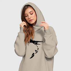 Женское худи-платье Surfer plane, цвет: миндальный — фото 2