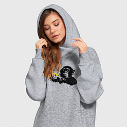 Женское худи-платье Мартышка с бананом, цвет: меланж — фото 2
