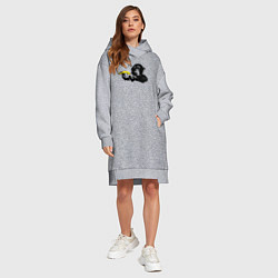 Женское худи-платье Мартышка с бананом, цвет: меланж — фото 2