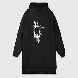 Женское худи-платье Banksy bunny, цвет: черный