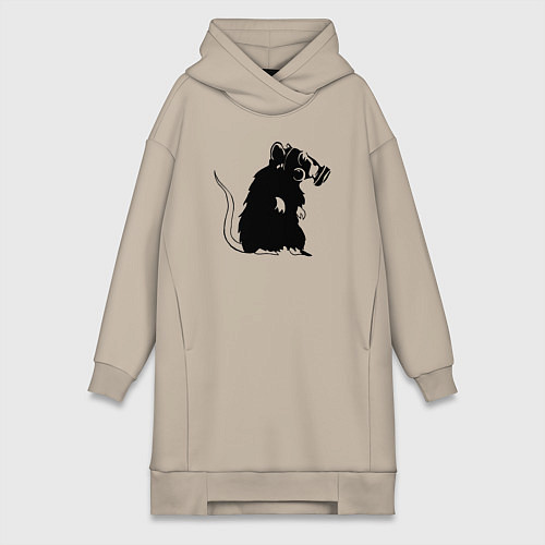 Женская толстовка-платье Gas rat / Миндальный – фото 1