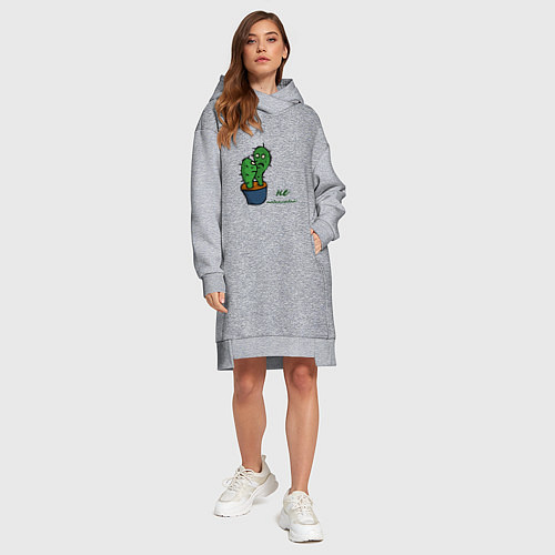 Женская толстовка-платье Говорящие кактусы / Меланж – фото 4
