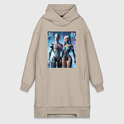 Женская толстовка-платье Barbie and Ken - cyber fantasy