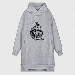 Женская толстовка-платье Векторный паровоз