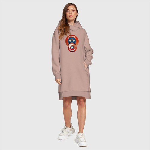 Женская толстовка-платье Captain America: Brave New World / Пыльно-розовый – фото 4