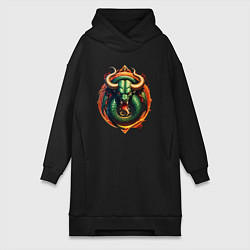 Женская толстовка-платье Телец в тени змеи