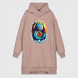 Женская толстовка-платье Водолей в тени дракона