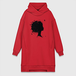 Женская толстовка-платье Girl flowers