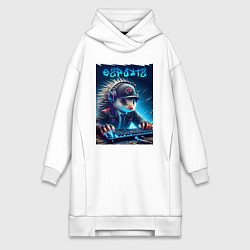 Женская толстовка-платье Дикобраз командный игрок - неоновое свечение