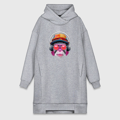 Женская толстовка-платье Музыкальная мартышка / Меланж – фото 1