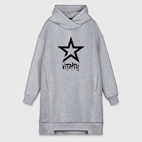 Женская толстовка-платье Vitaliy - star / Меланж – фото 1