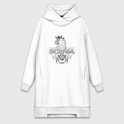 Женское худи-платье Scania super, цвет: белый