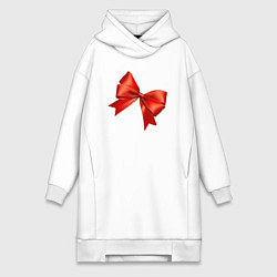 Женская толстовка-платье Красный бантик
