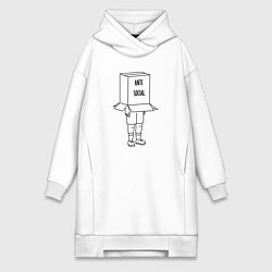 Женское худи-платье Anti Social, цвет: белый