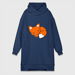 Женская толстовка-платье Спящий лисёнок