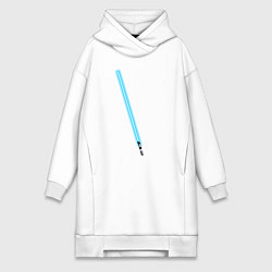 Женское худи-платье Меч джедая звёздные войны, цвет: белый