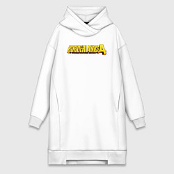 Женское худи-платье Borderlands 4 golden logo, цвет: белый