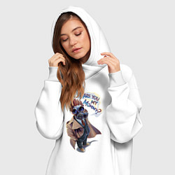 Женское худи-платье Ты моя мамочка - Доктор Кто: Are you my mommy, цвет: белый — фото 2
