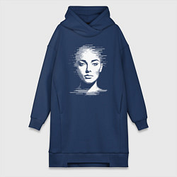 Женское худи-платье Цифровая косметология, цвет: тёмно-синий