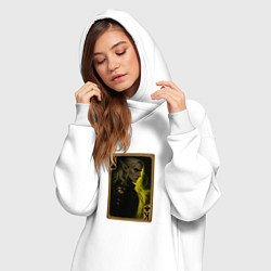 Женское худи-платье Карта Аскейра Калионора: король треф, цвет: белый — фото 2