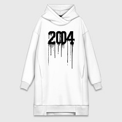 Женское худи-платье Капающий 2004, цвет: белый