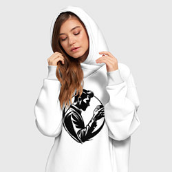 Женское худи-платье Бармен со стаканом, цвет: белый — фото 2