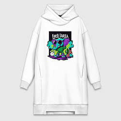 Женское худи-платье Лирили Ларила итальянские мемы, цвет: белый