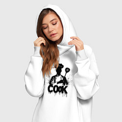 Женское худи-платье Шеф-повар с лопаткой, цвет: белый — фото 2