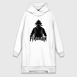 Женское худи-платье Аниме пожарный, цвет: белый