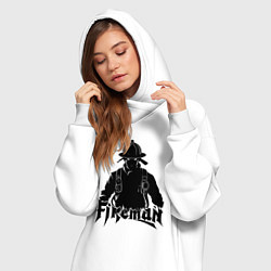 Женское худи-платье Аниме пожарный, цвет: белый — фото 2