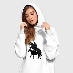 Женское худи-платье Верховая езда тень предстоящего, цвет: белый — фото 2