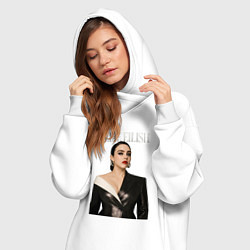 Женское худи-платье Билли Айлиш в черном костюме, цвет: белый — фото 2